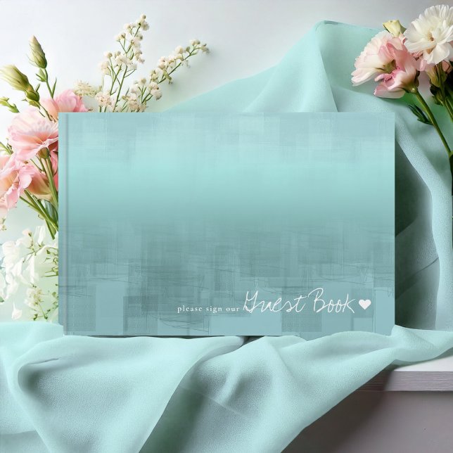 Watercolor Reflections Wedding Teal ID774 Guest Book (Creator Uploaded)