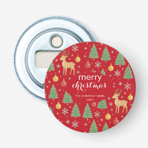 Watercolor Reindeer & Christmas Tree - Bottle Opener