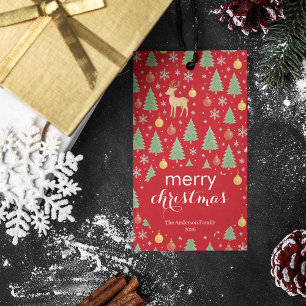 Watercolor Reindeer & Christmas Tree -  Gift Tags