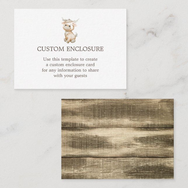 Watercolor Reindeer Custom Enclosure Card (Front/Back)