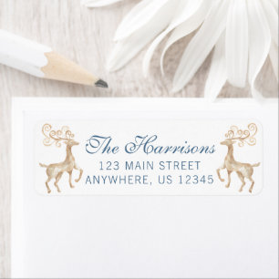 Watercolor Reindeer Return Address