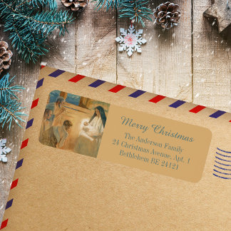 Watercolor Religious Christian Merry Christmas