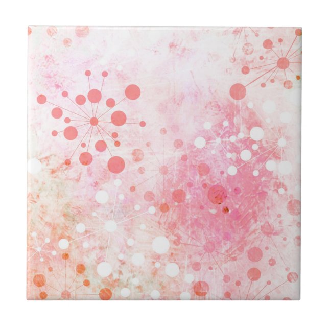 Watercolor Retro 60's Design in Pink Tile (Front)