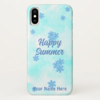 watercolor retro blue floral hand painted