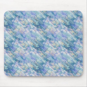 Watercolor Retro Blue Purple Raindrop Pattern Mouse Pad