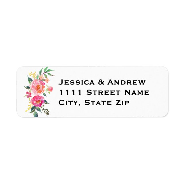 Watercolor Return Address Label (Front)