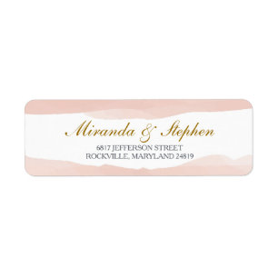 Watercolor Return Address Label, Coral