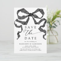 Watercolor Ribbon Bow Black and White