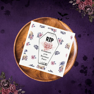 Watercolor RIP 20s Halloween Adult Birthday Napkin