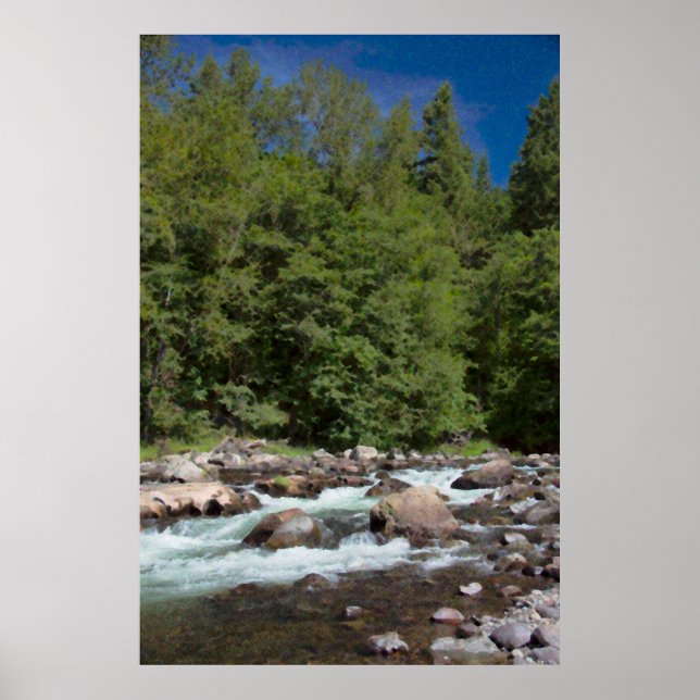 Watercolor River Rapids Poster (Front)