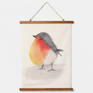 Watercolor Robin  Hanging Tapestry