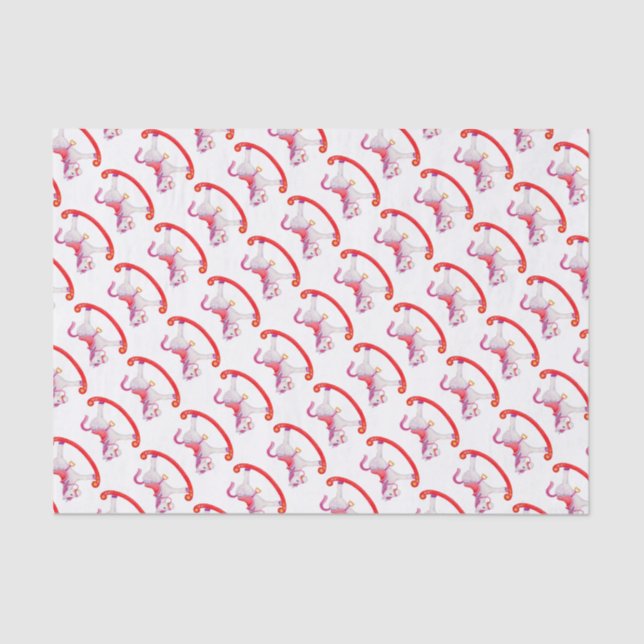 Watercolor rocking horse art tissue paper (Front)