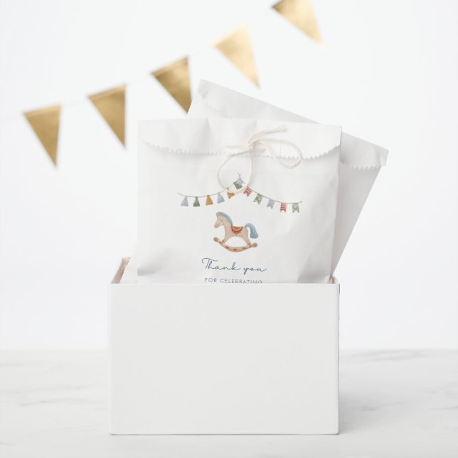 Watercolor Rocking Horse, Baby Shower  Favour Bags (Party)