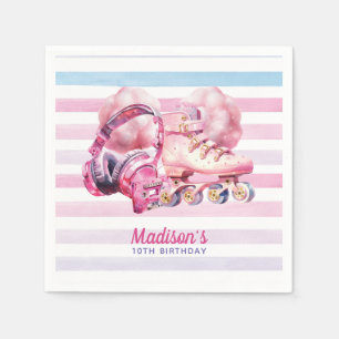 Watercolor Roller Blade Birthday Personalised Napkin
