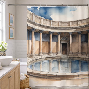 Watercolor Roman Bath Shower Curtain