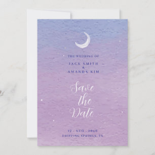 Watercolor Roman Moonlight wedding Save the date Invitation