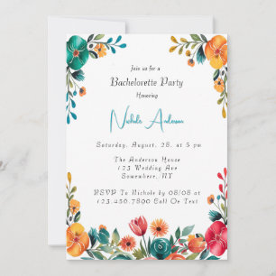 Watercolor Romance Bachelorette Party Invitation