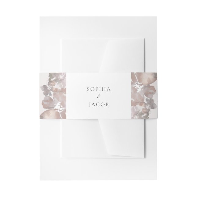 Watercolor Romance Invitation Belly Band (Front Example)