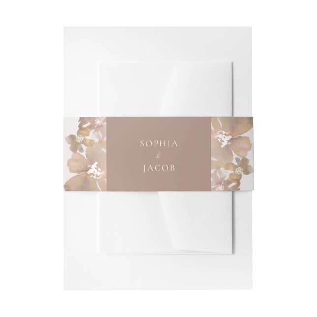 Watercolor Romance Invitation Belly Band (Front Example)