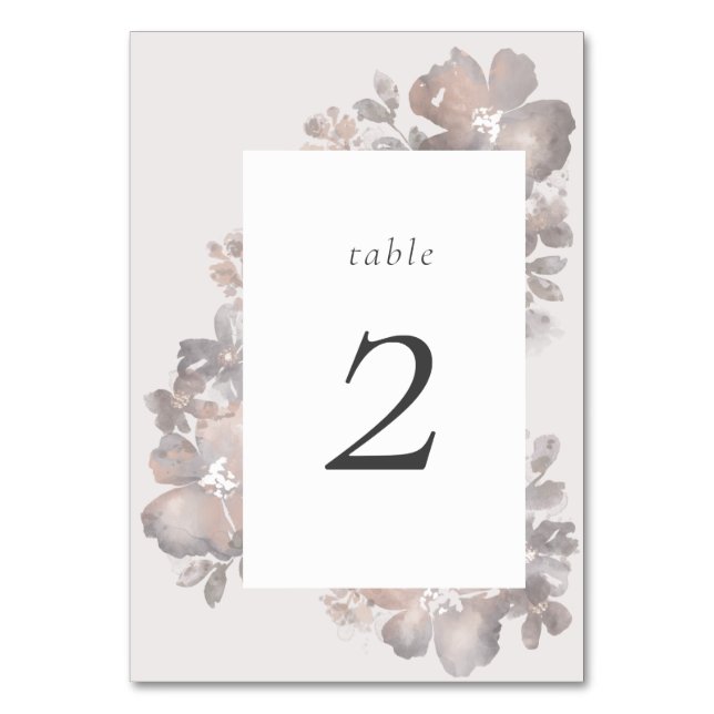 Watercolor Romance Table Number (Front)