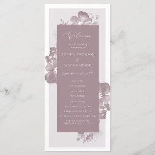 Watercolor Romance Wedding Program Programme