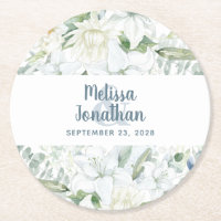 Watercolor romantic floral white flowers wedding