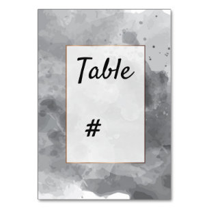 Watercolor Romantic grayish black table number