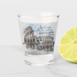 Watercolor Rome, Italy Shot Glass