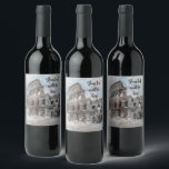 Watercolor Rome Italy Wine Label – Elegant Custom<br><div class="desc">Watercolor Rome Italy Wine Label – Elegant Personalised Bottle Sticker Transform your wines into timeless keepsakes with this Watercolor Rome Italy Wine Label—a stunning, customisable sticker featuring dreamy, hand-painted-style architectural motifs reminiscent of ancient Rome. The soft, pastel palette and delicate watercolor textures evoke romance, nostalgia, and the artistic elegance of...</div>