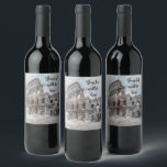 Watercolor Rome Italy Wine Label – Elegant Custom<br><div class="desc">Watercolor Rome Italy Wine Label – Elegant Personalised Bottle Sticker Transform your wines into timeless keepsakes with this Watercolor Rome Italy Wine Label—a stunning, customisable sticker featuring dreamy, hand-painted-style architectural motifs reminiscent of ancient Rome. The soft, pastel palette and delicate watercolor textures evoke romance, nostalgia, and the artistic elegance of...</div>