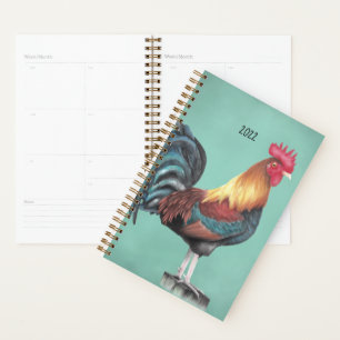 Watercolor Rooster Planner