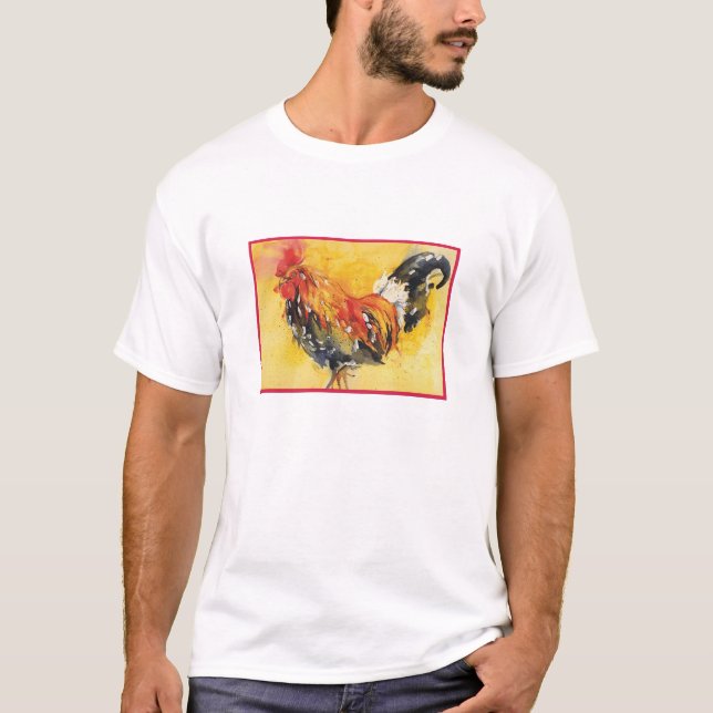 Watercolor Rooster T-shirt (Front)