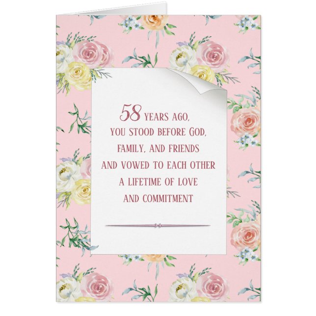 Watercolor Rose 58th Anniversary (Front)