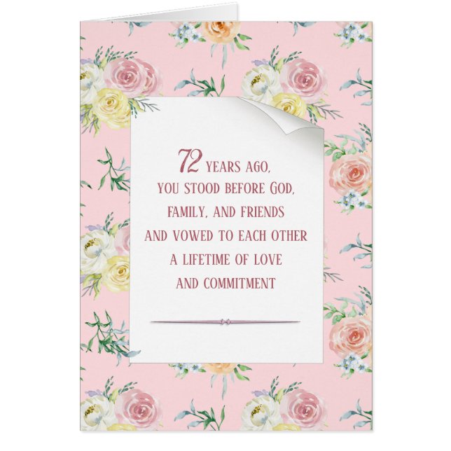 Watercolor Rose 72nd Anniversary (Front)