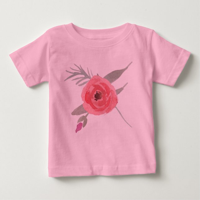 Watercolor rose baby T-Shirt (Front)