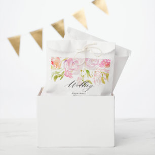 Watercolor Rose Boho Bouquet Favour Bags