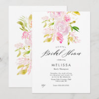 Watercolor Rose bouquet Bridal Shower Invitation