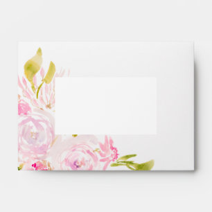 Watercolor Rose Bouquet Envelope