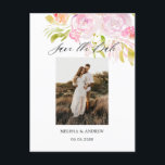 Watercolor Rose Bouquet Save The Date Announcement Postcard<br><div class="desc">Blush and cream watercolor roses highlight this collection. Full wedding suite is available here https://www.zazzle.com/collections/boho_watercolor_blooms-119684716733349178</div>