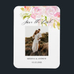 Watercolor Rose Bouquet Save The Date Magnet<br><div class="desc">Blush and cream watercolor roses highlight this collection. Full wedding suite is available here https://www.zazzle.com/collections/boho_watercolor_blooms-119684716733349178</div>