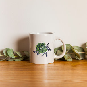 Watercolor rose cactus coffee mug