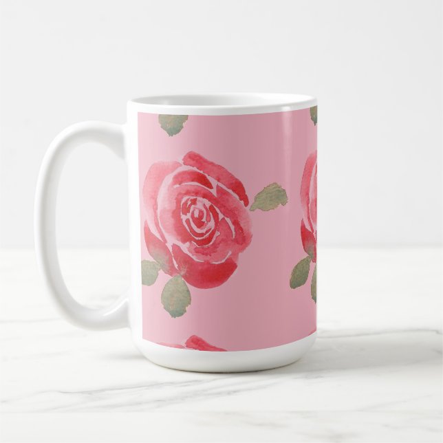 Watercolor Rose Coffee Mug (Left)