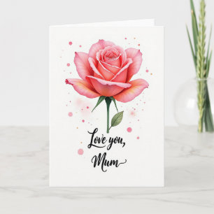 Watercolor Rose Design Greeting Card