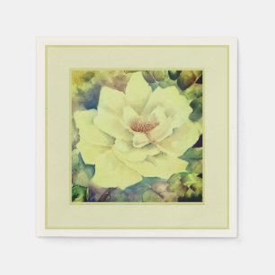 Watercolor Rose Floral Napkins — Sage & Ivory Gard