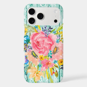 Watercolor Rose Floral Spray with Initial