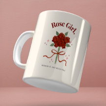 Watercolor Rose Flower Illustration Mug