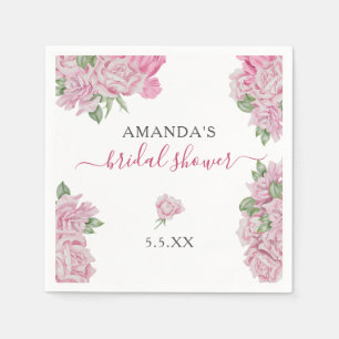 Watercolor rose flowers - BRIDAL SHOWER Napkin