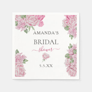 Watercolor rose flowers - BRIDAL SHOWER Napkin