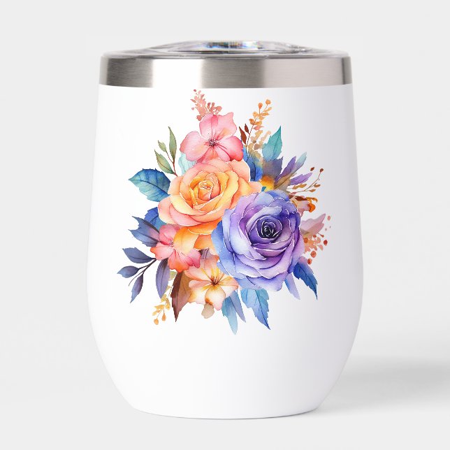 Watercolor Rose Flowers Design-58392 (Front)