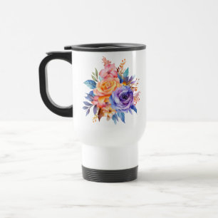 Watercolor Rose Flowers Design-58392 Travel Mug